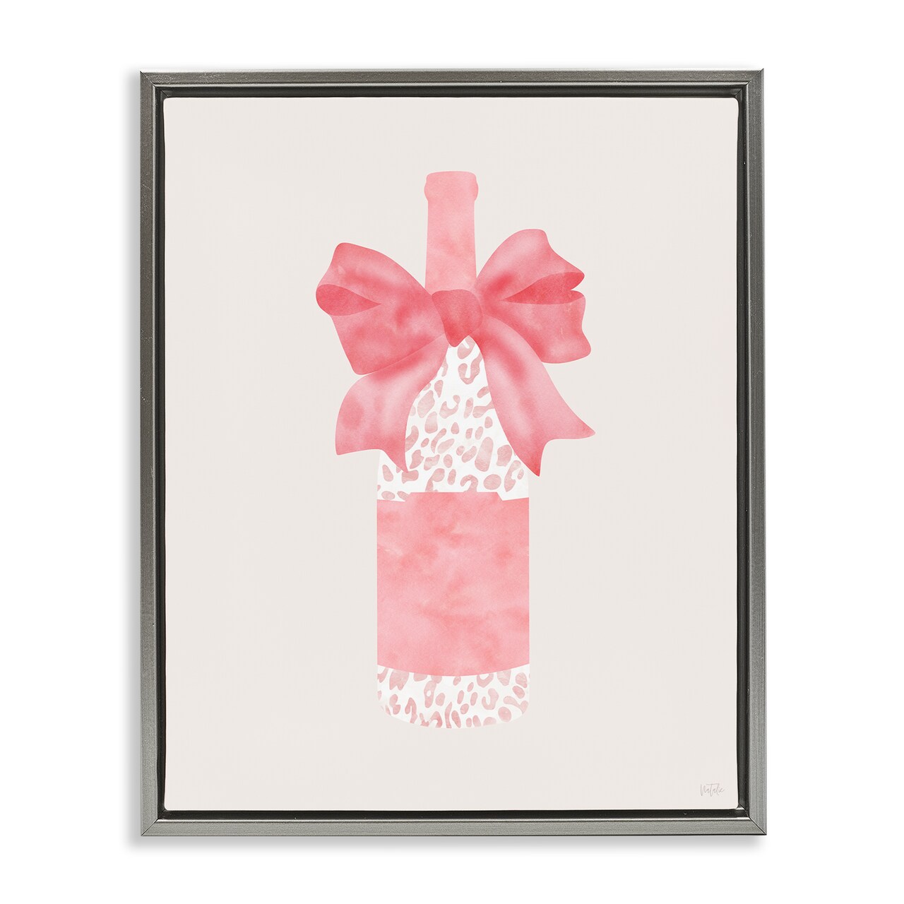Stupell Industries Leopard Spotted Champagne Bottle Floating Frame By Natalie Carpentieri